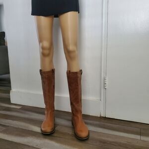 Vintage 90s BRONX HIGH BROWN LEATHER BOOT 39 (US 8)-GORGEOUS